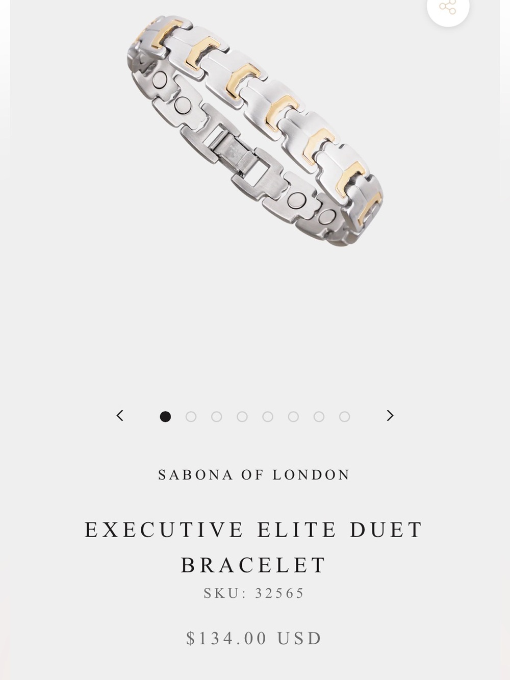 Sabona Executive Elite Duet Bracelet Two Tone - Silver & Gold